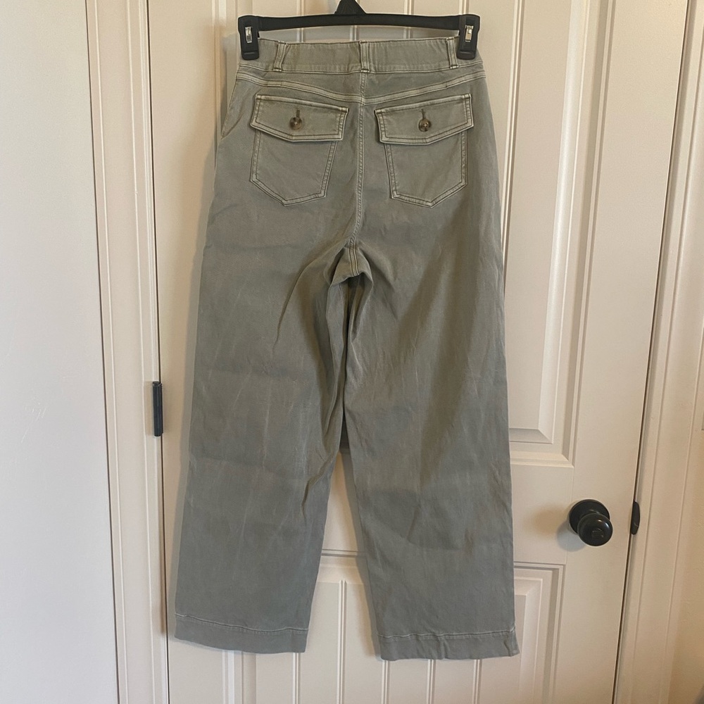 SPANX Light Green Wide Leg Cropped Utility Pants - Picture 8 of 11